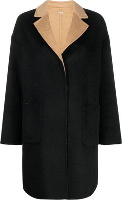 Single-Breasted Reversible Wool-Blend Coat