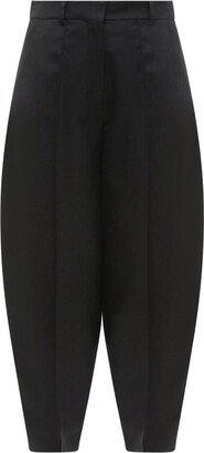 Pleat Detailed Cropped Tailored Trousers