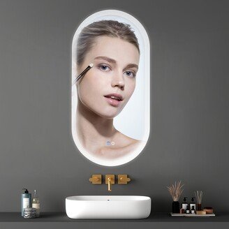 IGEMAN 18*35 inch Simple and Modern LED Vanity Mirror, with Two Detached Smart Touch Buttons, Safe Bathroom Mirror