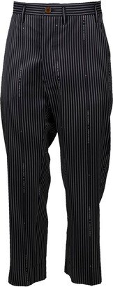 Cruise Straight-Leg Striped Cropped Trousers