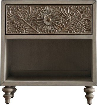 Del Grande USB Outlet Nightstand Antique White/Beige - HOMES: Inside + Out