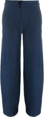 Chevron-Jacquard Mid-Rise Trousers