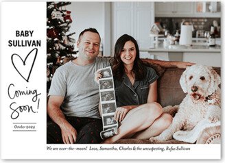 Birth Announcements: Arriving Shortly Pregnancy Announcement, White, 5X7, Luxe Double-Thick Cardstock, Square