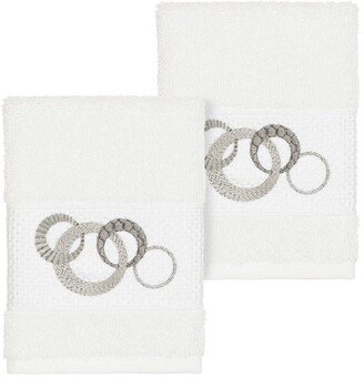 Annabelle Embellished Washcloth - Set of 2 - White