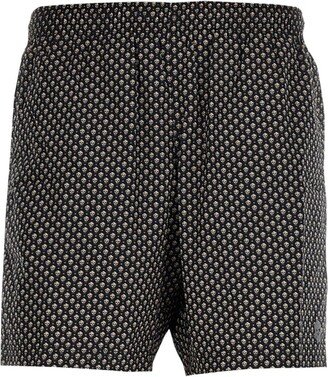 Allover Skull Print Swim Shorts