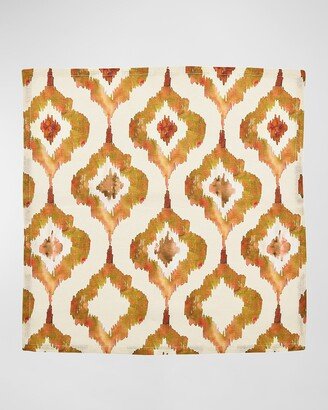 Ikat Orange Watercolor Napkin