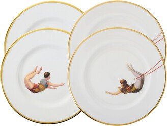 Melody Rose London Trapeze Set Of Four Dinner Plates