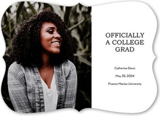 Graduation Announcements: Official Alumni Graduation Announcement, White, 5X7, Pearl Shimmer Cardstock, Bracket