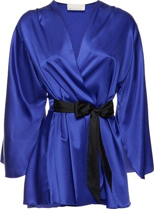 Angel sleeve silk robe