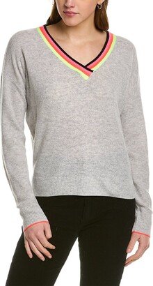 Neon V-Neck Wool & Cashmere-Blend Sweater-AA