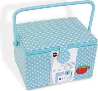 Dritz Large Sewing Basket Kit Aqua Dots