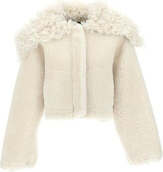 La Piloni Cropped Shearling Jacket