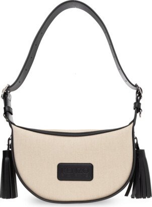 Shoulder Bag With Logo - Beige