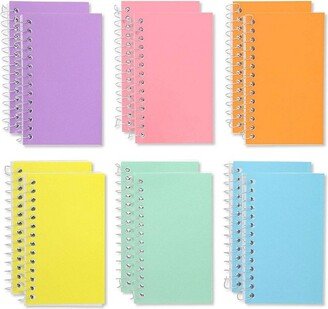 Paper Junkie 12-Pack Spiral-Bound Notebook 3x5, 80 Sheets Per Notepad, College Ruled Lined Paper for Office or Classroom Notes, 6 Pastel Colors