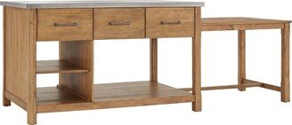 Edgar Reclaimed Wood Extended Kitchen Island