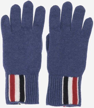 Wool Gloves With Tricolor Pattern