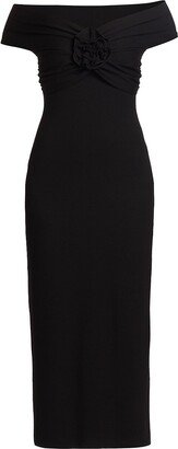 Fiorelle Off-The-Shoulder Midi-Dress