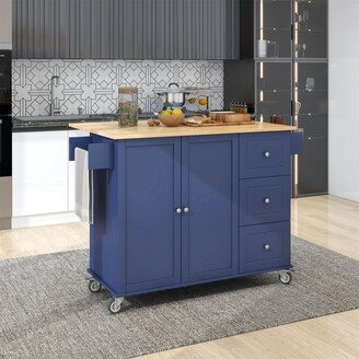 TONWIN Rolling Mobile Kitchen Island with Locking Wheels