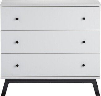 Rowan Valley Lark Urban 3 Drawer Dresser with Angled Metal Base, White