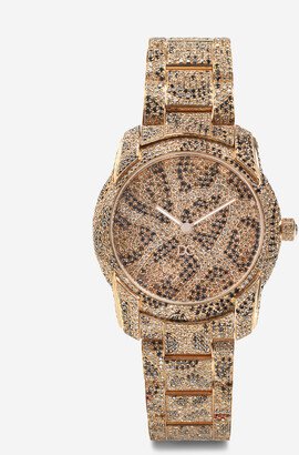 DG7 leo watch in red gold with brown and black diamonds