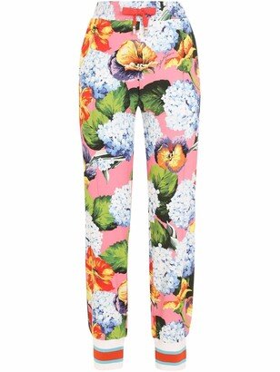 Floral-Print Track Trousers