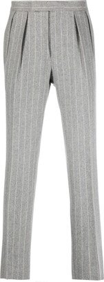 Pinstripe-Pattern Slim-Cut Trousers-AB