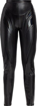 Faux Patent Leather Pants-AA