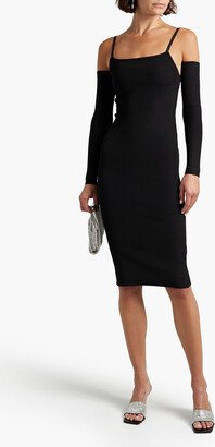 Convertible ribbed-knit dress