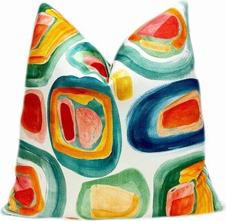 Colorful Mid Century Modern Throw Pillow Cover | Abstract Case Lumbar Couch