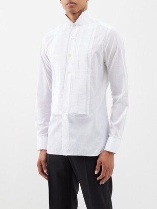 Pleated-bib Cotton-voile Tuxedo Shirt