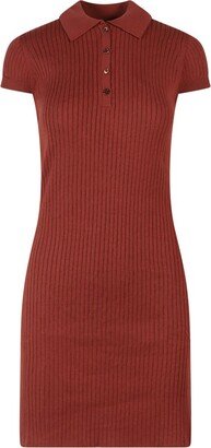 Half-Button Ribbed Polo Dress