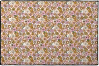 Door Mats: Chelsea Vintage Floral Garden - Pink Door Mat, Pink