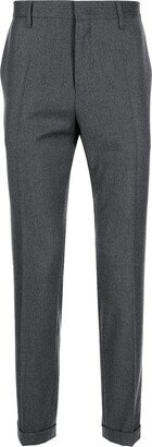 Pressed-Crease Wool-Blend Tailored Trousers