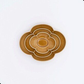 Japanese Mizu-Mizu Porcelain Floral Plate | Mustard, 3