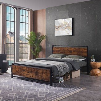 RASOO Modern Black Steel Bed Frame