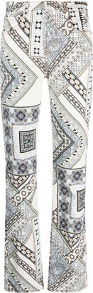 Geometric-Print Slim-Cut Jeans