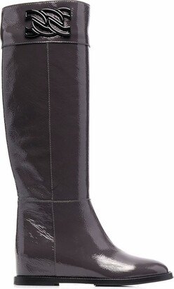 C-Chain knee-length leather boots