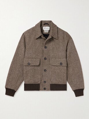 Linfield Herringbone Wool Bomber Jacket