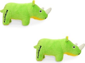 Mighty Jr Safari Rhinoceros Green, 2-Pack Dog Toys