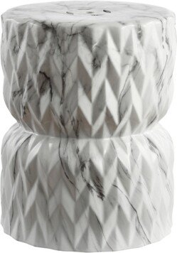 JONATHAN Y Chevron Drum 17.5 Ceramic Garden Stool