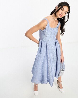 DREAM pocket midi dress in powder blue