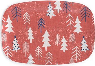 Serving Platters: Evergreen Forest Serving Platter, Red