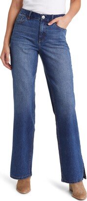 Slit Hem Bootcut Boyfriend Jeans