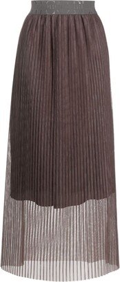 Pleated Plissé Maxi Skirt