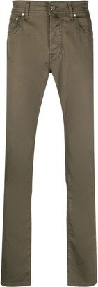 Contrast-Pocket Tapered-Leg Trousers