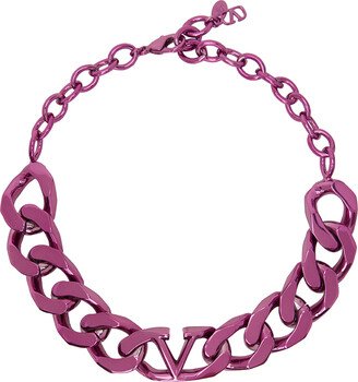 Pink VLogo Necklace