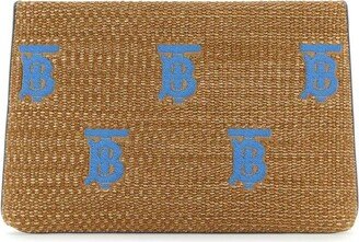 Monogram Embroidered Zip Clutch Bag