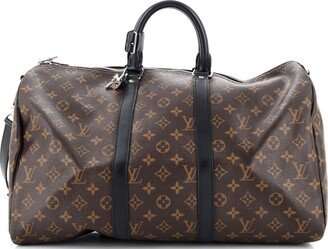 Keepall Bandouliere Bag Macassar Monogram Canvas 45