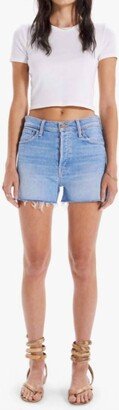 The Scrapper Cut Off Denim Shorts In Camera Obscura