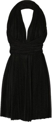 Plissé Halterneck Minidress